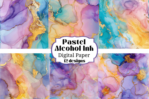 12 Pastel Alcohol Ink Backgrounds: Elevate Your Digital Craft Projects