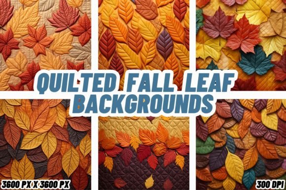 Autumn's Cozy Embrace: Quilted Fall Leaf Backgrounds