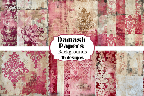 Elevate Your Craft Projects with Pink Damask Backgrounds