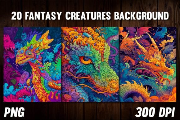 Enchanting Fantasy Creatures Backgrounds for Covers