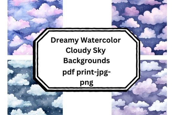 Ethereal Artistry: Using Dreamy Watercolor Cloudy Sky Backgrounds