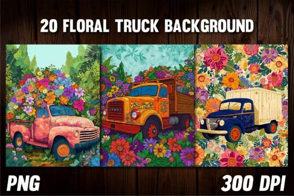 Floral Truck Backgrounds for Covers