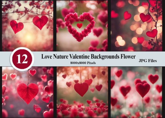 Love Nature Valentine Backgrounds Flower: A Complete Design Toolkit