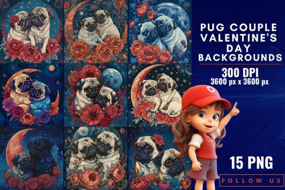 Pug Couple Valentine's Day Backgrounds: A Designer's Guide