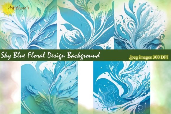 Sky Blue Floral Design Backgrounds for Creative Projects
