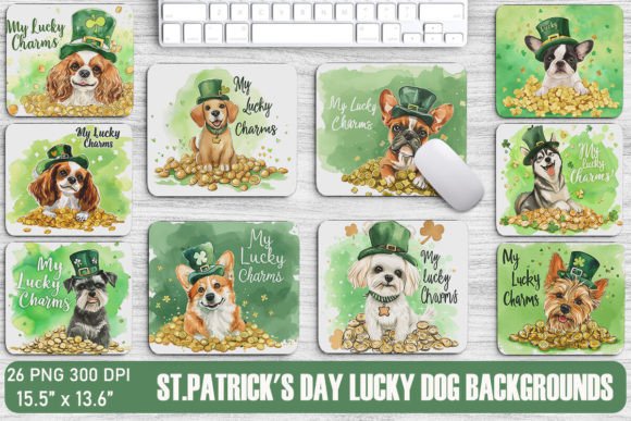 St. Patrick's Day Lucky Dog Backgrounds for Creative Projects