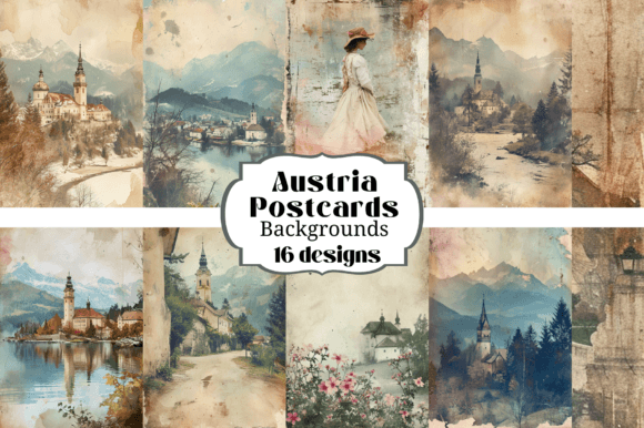 Timeless Charm: Using 16 Vintage Austria Postcard Backgrounds
