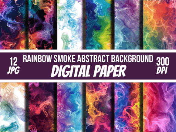 Unleash Creative Energy with Rainbow Smoke Abstract Paper Backgrounds