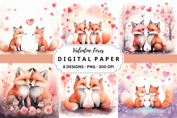 Valentine Foxes Backgrounds: Infuse Projects with Whimsy