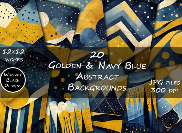 Weave Dream Magic with Yellow & Navy Blue Abstract Backgrounds