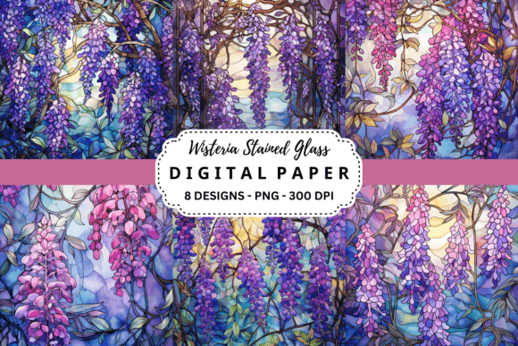 Wisteria Stained Glass Backgrounds: A Guide for Designers